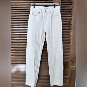 Levi’s low pro straight cream jeans